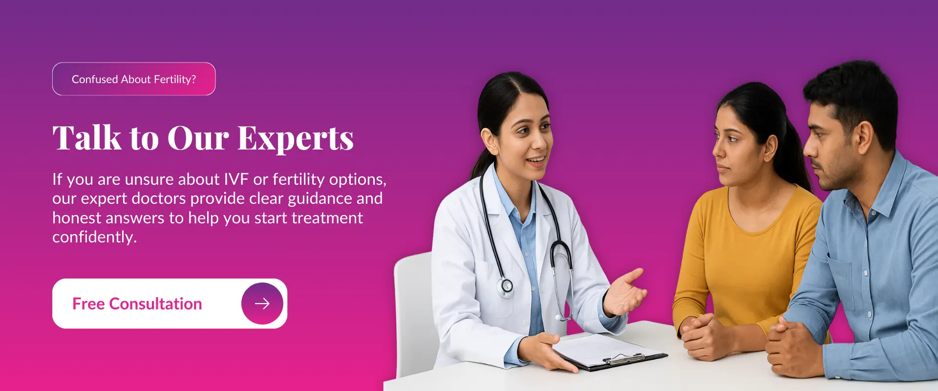 couple discussing affordable IVF packages and EMI plans with Genith IVF doctor